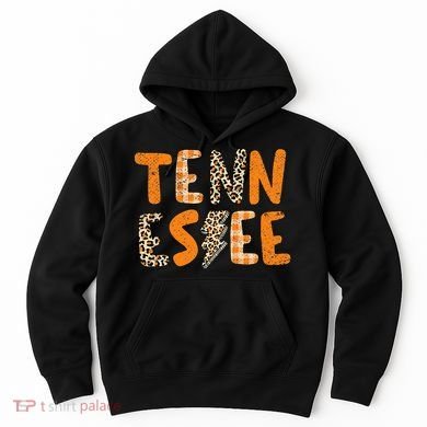 Tennessee State Flag Orange Plaid Leopard Print Souvenir Hoodie