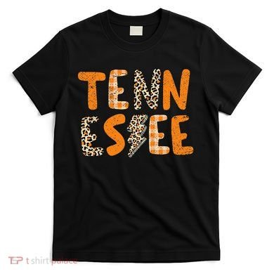Tennessee State Flag Orange Plaid Leopard Print Souvenir T-Shirt