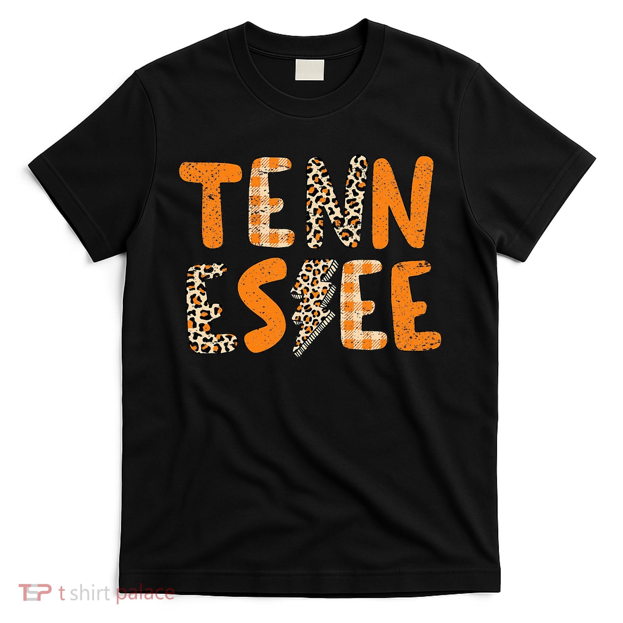 Tennessee State Flag Orange Plaid Leopard Print Souvenir T-Shirt