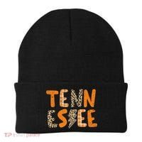 Tennessee State Flag Orange Plaid Leopard Print Souvenir Beanie thumb 0
