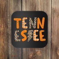 Tennessee State Flag Orange Plaid Leopard Print Souvenir Coaster thumb 0