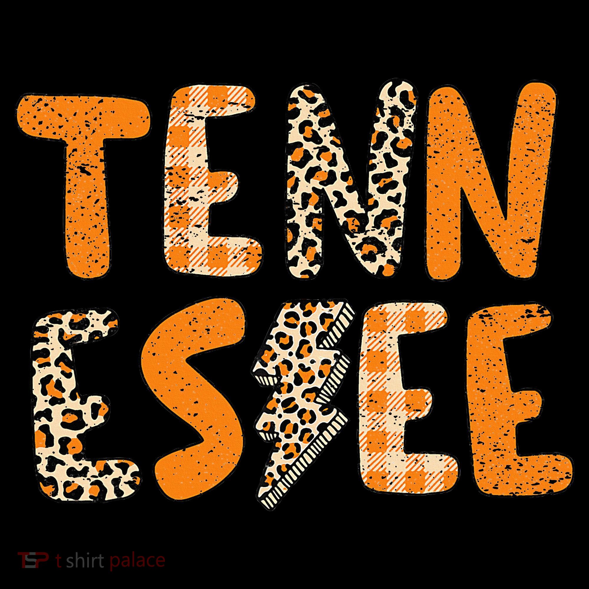 Tennessee State Flag Orange Plaid Leopard Print Souvenir Women's Hoodie