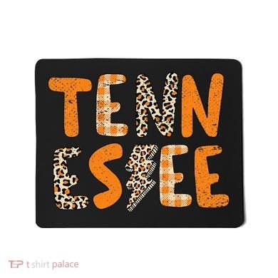 Tennessee State Flag Orange Plaid Leopard Print Souvenir Mousepad