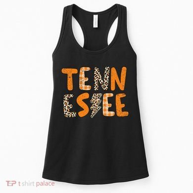 Tennessee State Flag Orange Plaid Leopard Print Souvenir Women's Tank Top