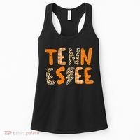 Tennessee State Flag Orange Plaid Leopard Print Souvenir Women's Tank Top thumb 0