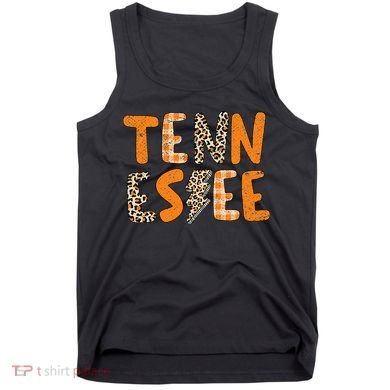 Tennessee State Flag Orange Plaid Leopard Print Souvenir Tank Top