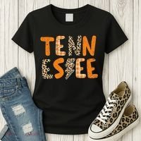 Tennessee State Flag Orange Plaid Leopard Print Souvenir Women's T-Shirt thumb 3