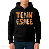 Tennessee State Flag Orange Plaid Leopard Print Souvenir Kids Hoodie thumb 4