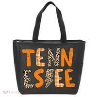 Tennessee State Flag Orange Plaid Leopard Print Souvenir Tote Bag thumb 0