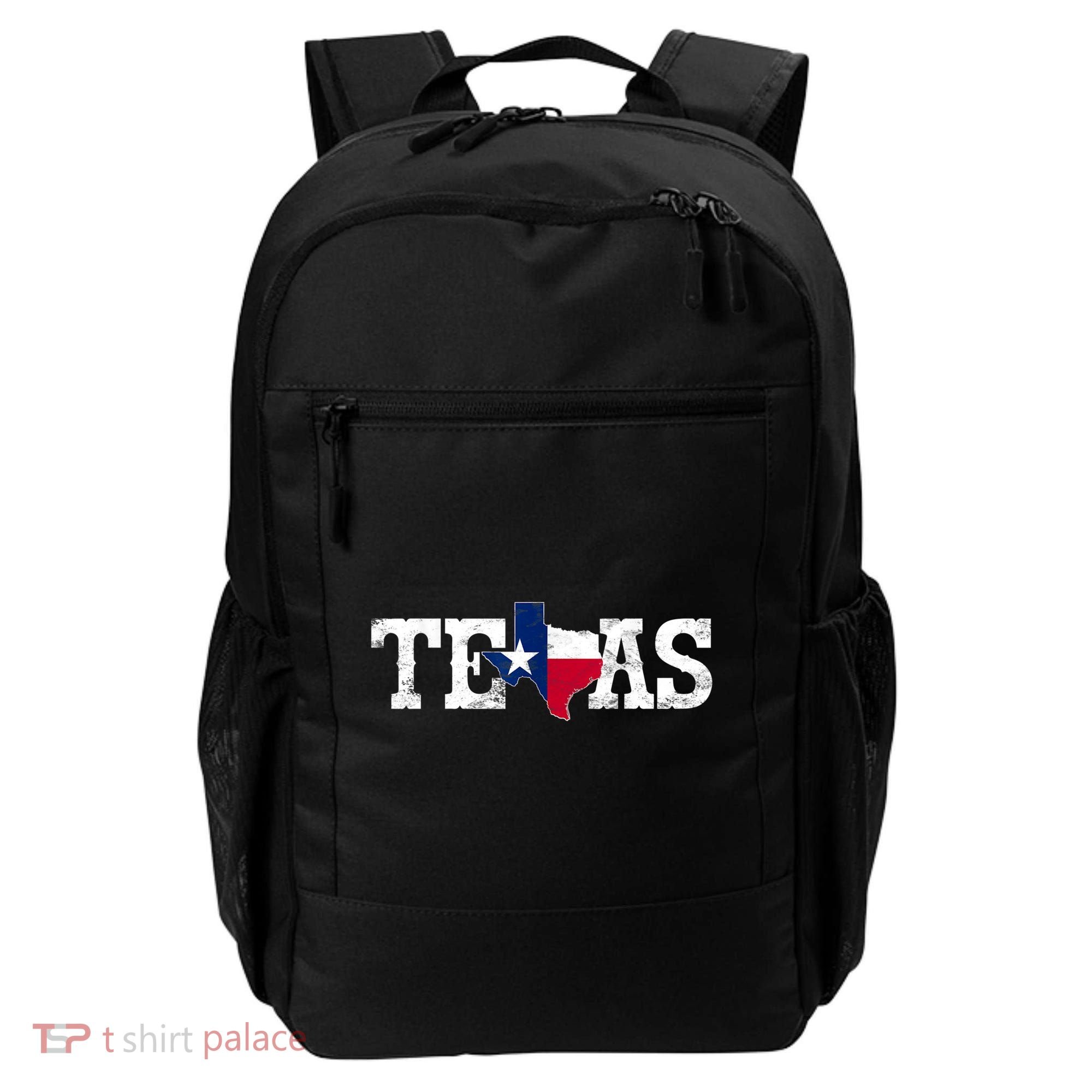 Texas Shaped Flag Grunge Distressed Texas Backpack