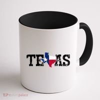Texas Shaped Flag Grunge Distressed Texas Coffee Mug thumb 1
