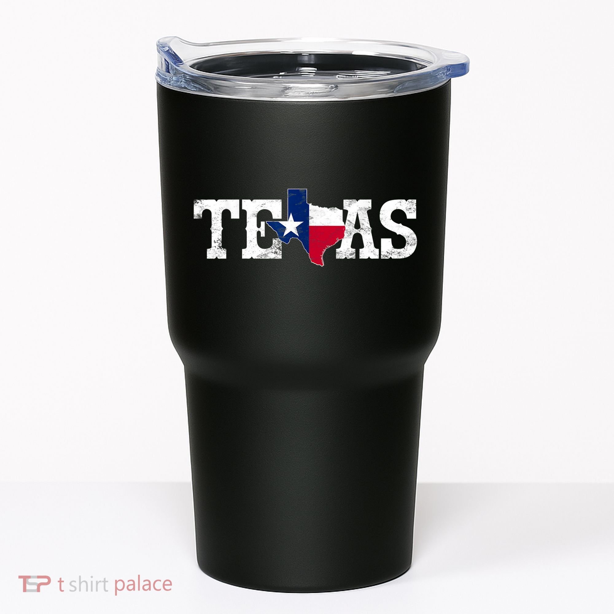 Texas Shaped Flag Grunge Distressed Texas Tumbler