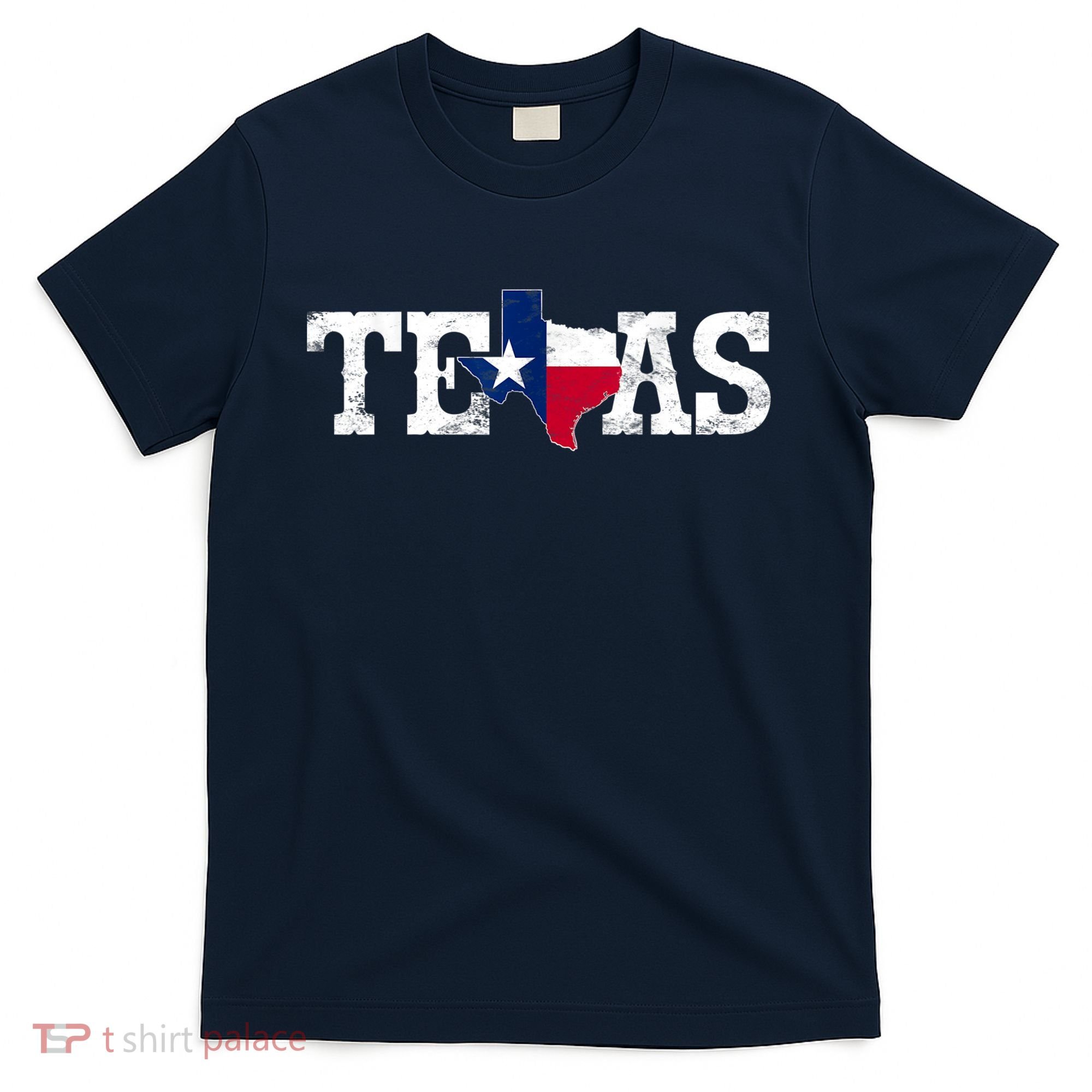 Texas Shaped Flag Grunge Distressed Texas T-Shirt