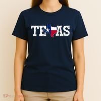 Texas Shaped Flag Grunge Distressed Texas T-Shirt thumb 4