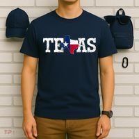 Texas Shaped Flag Grunge Distressed Texas T-Shirt thumb 6