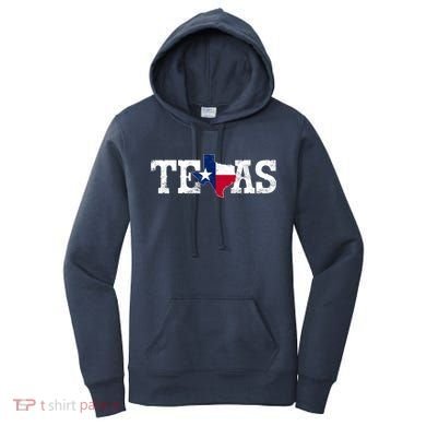 Texas Shaped Flag Grunge Distressed Texas Women's Hoodie