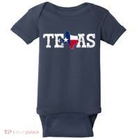 Texas Shaped Flag Grunge Distressed Texas Baby Bodysuit thumb 0