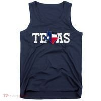 Texas Shaped Flag Grunge Distressed Texas Tank Top thumb 0