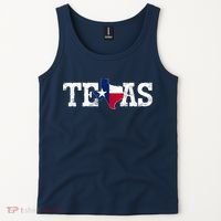 Texas Shaped Flag Grunge Distressed Texas Tank Top thumb 2