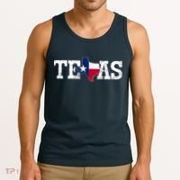 Texas Shaped Flag Grunge Distressed Texas Tank Top thumb 3