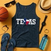 Texas Shaped Flag Grunge Distressed Texas Tank Top thumb 4