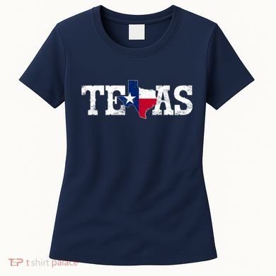 Texas Shaped Flag Grunge Distressed Texas Women's T-Shirt
