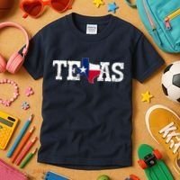 Texas Shaped Flag Grunge Distressed Texas Kids T-Shirt thumb 3