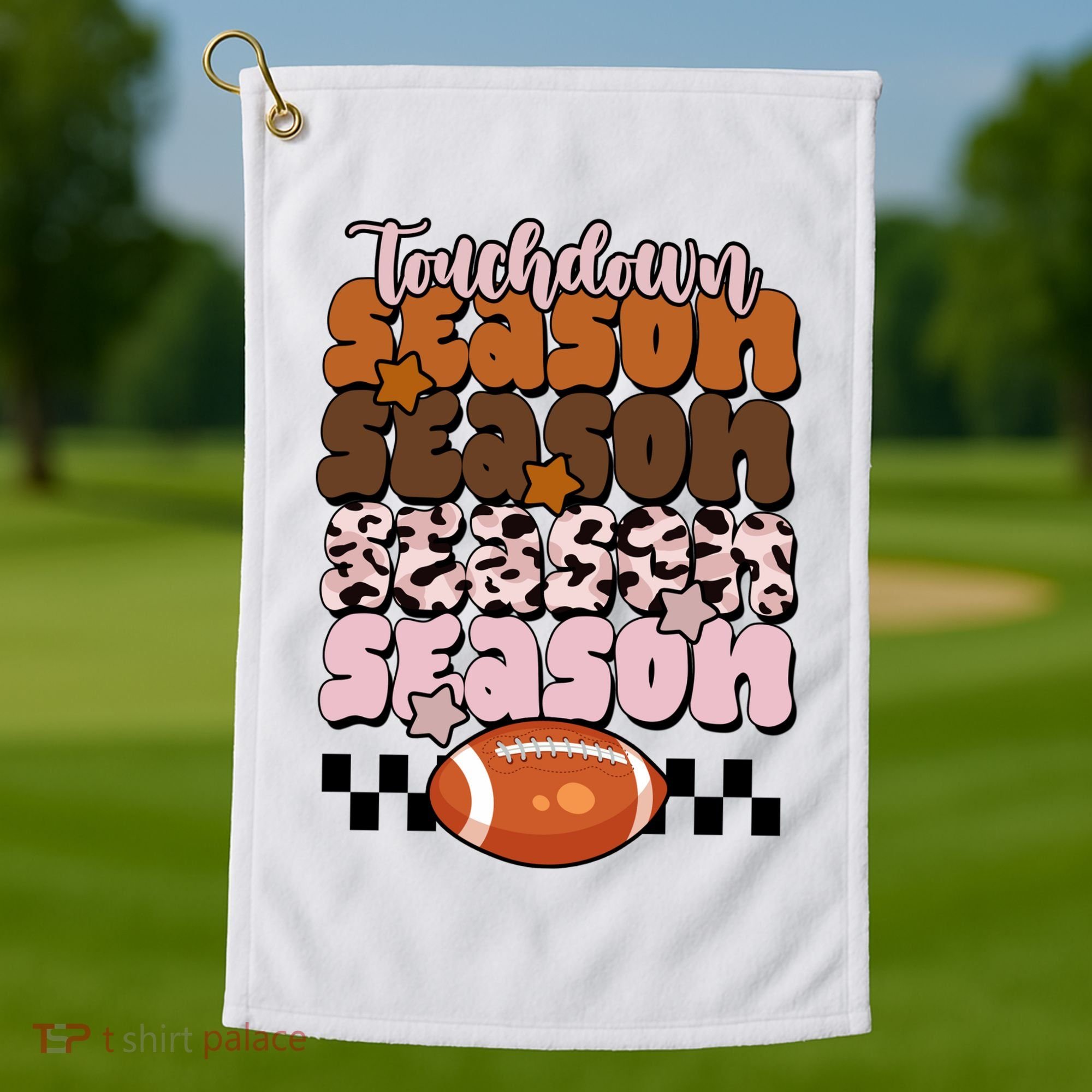 Touch Season Football Lover Cute Retro Golf Towel
