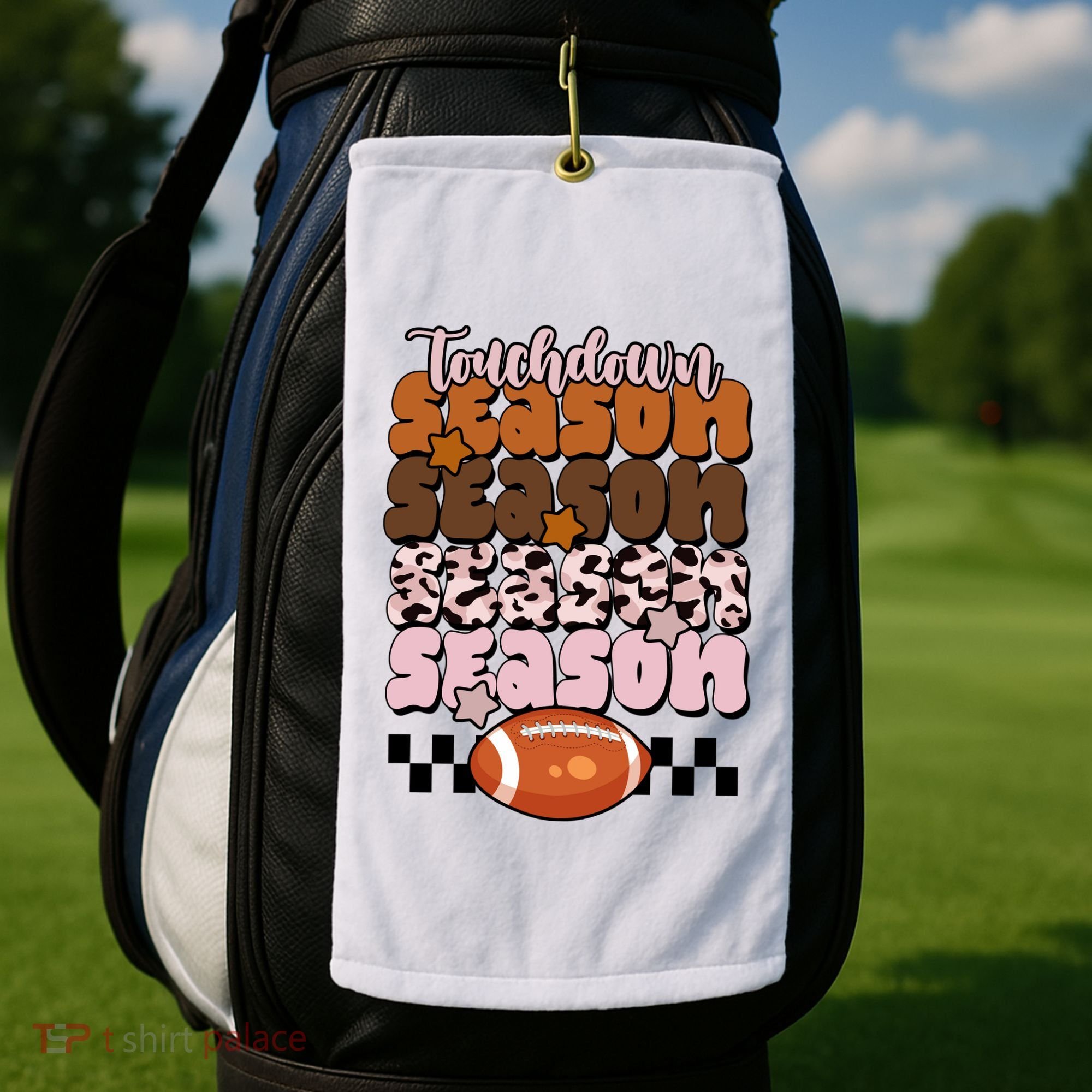 Touch Season Football Lover Cute Retro Golf Towel