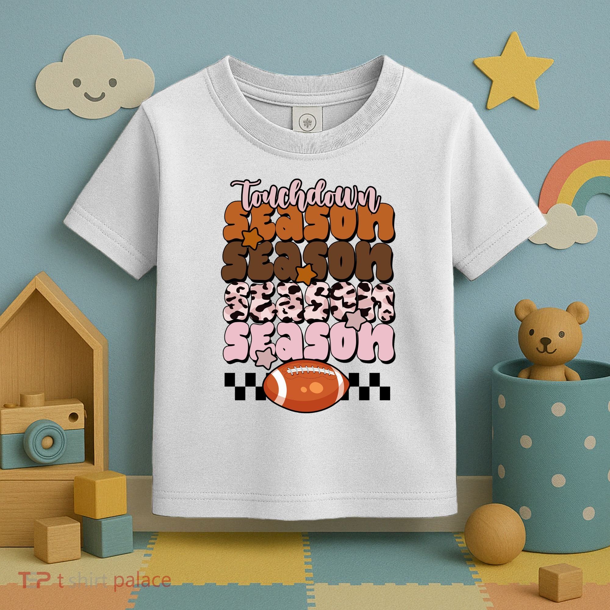 Touch Season Football Lover Cute Retro Toddler T-Shirt