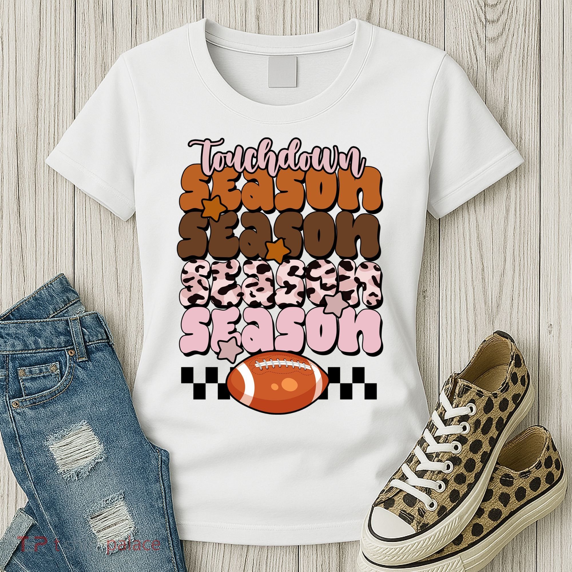 Touch Season Football Lover Cute Retro Women's T-Shirt