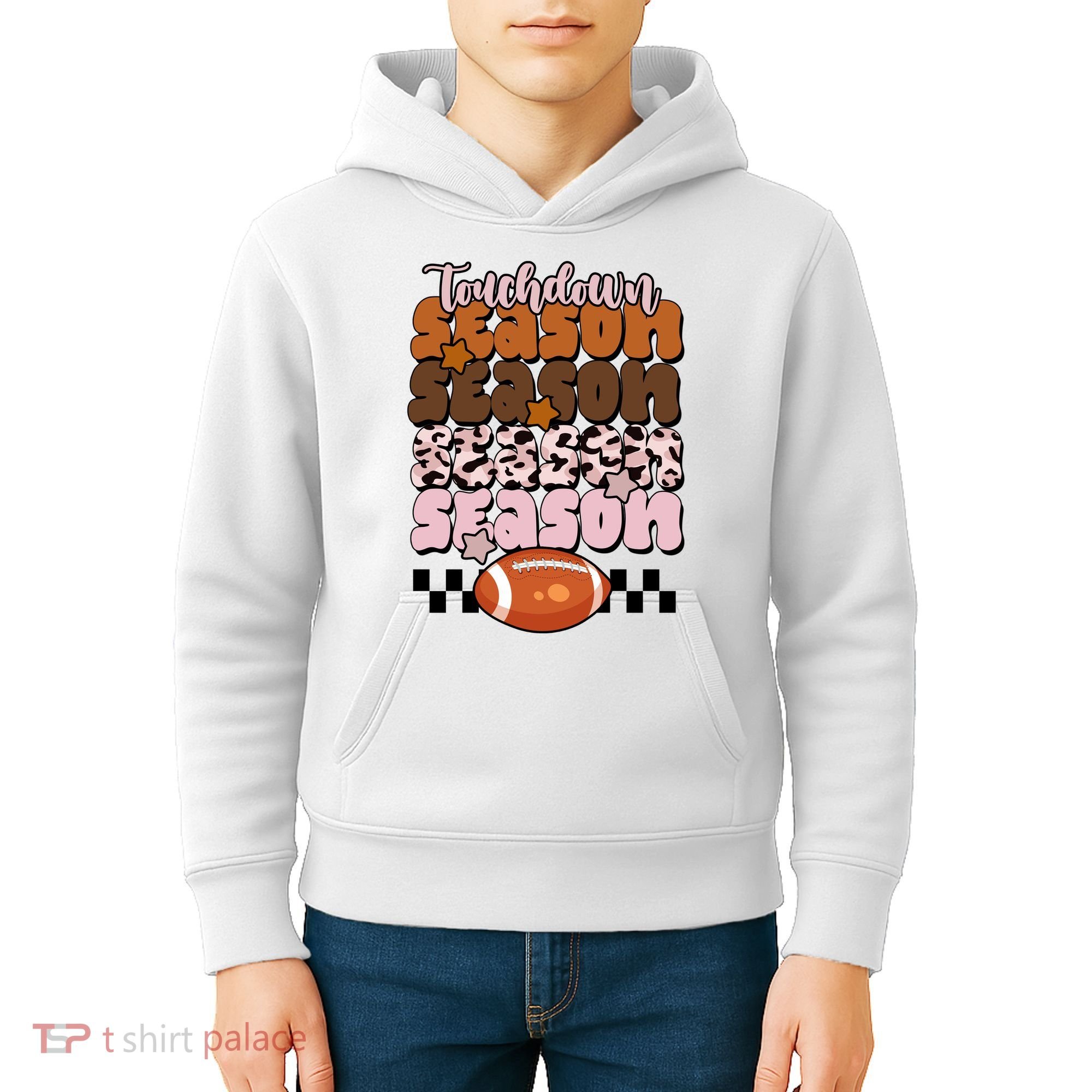 Touch Season Football Lover Cute Retro Kids Hoodie