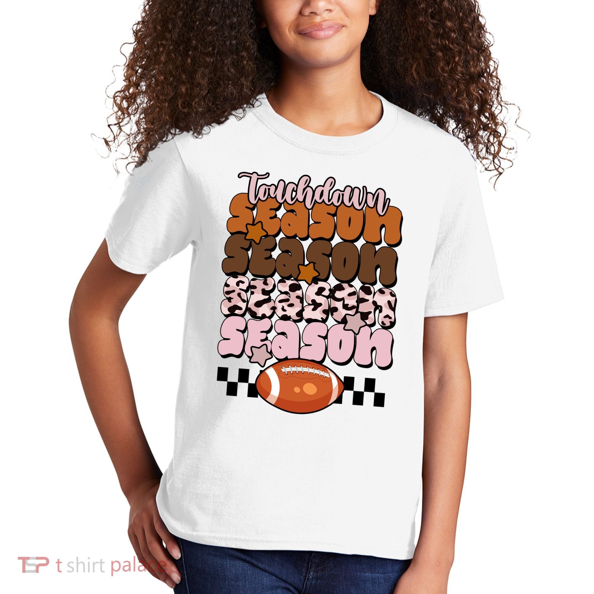 Touch Season Football Lover Cute Retro Kids T-Shirt