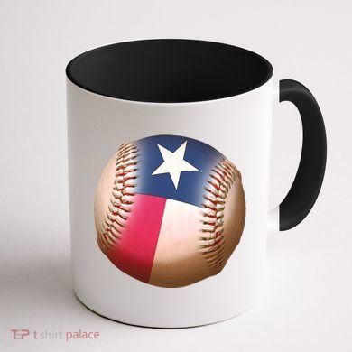 Texas State Flag Baseball Fan Coffee Mug back