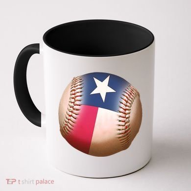 Texas State Flag Baseball Fan Coffee Mug