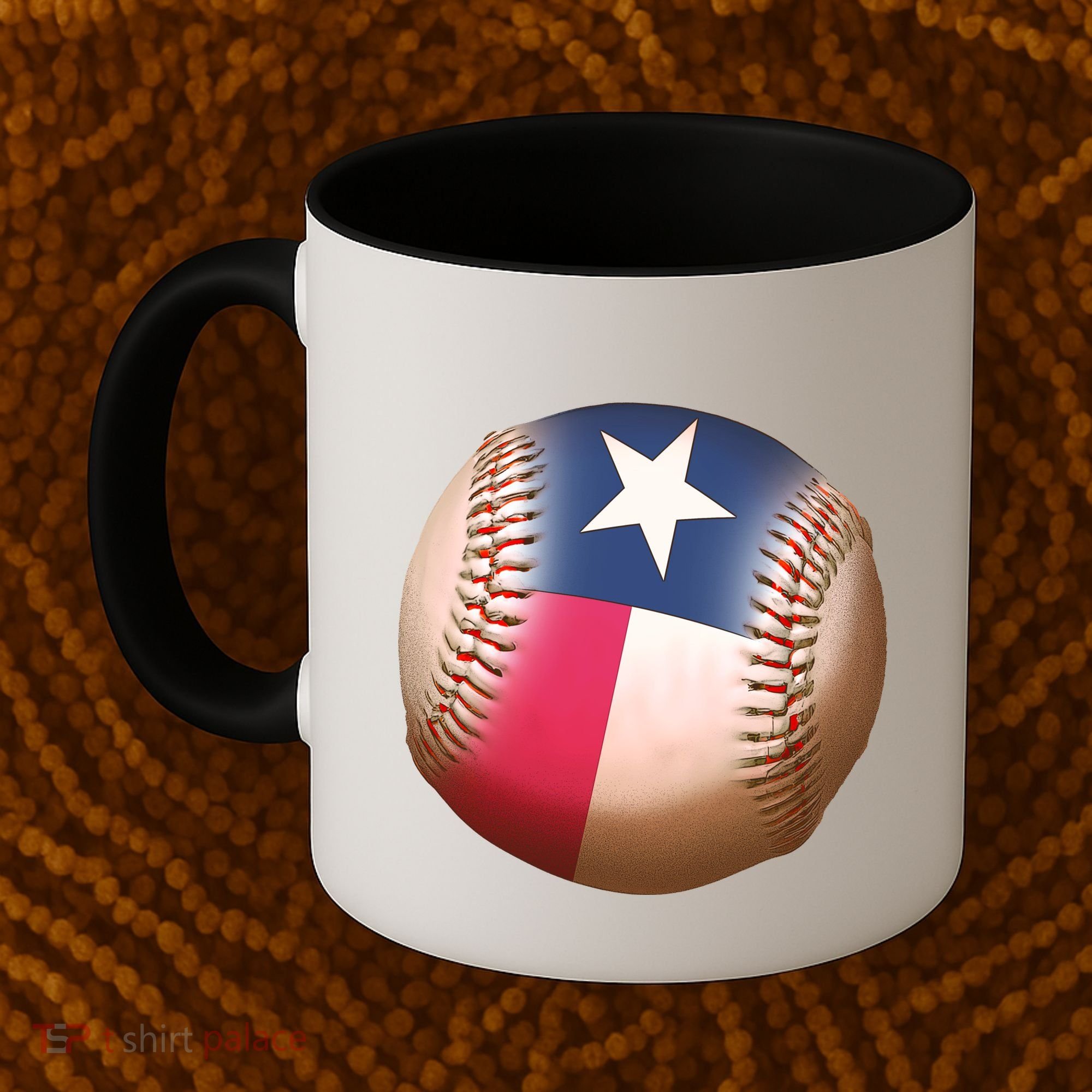 Texas State Flag Baseball Fan Coffee Mug