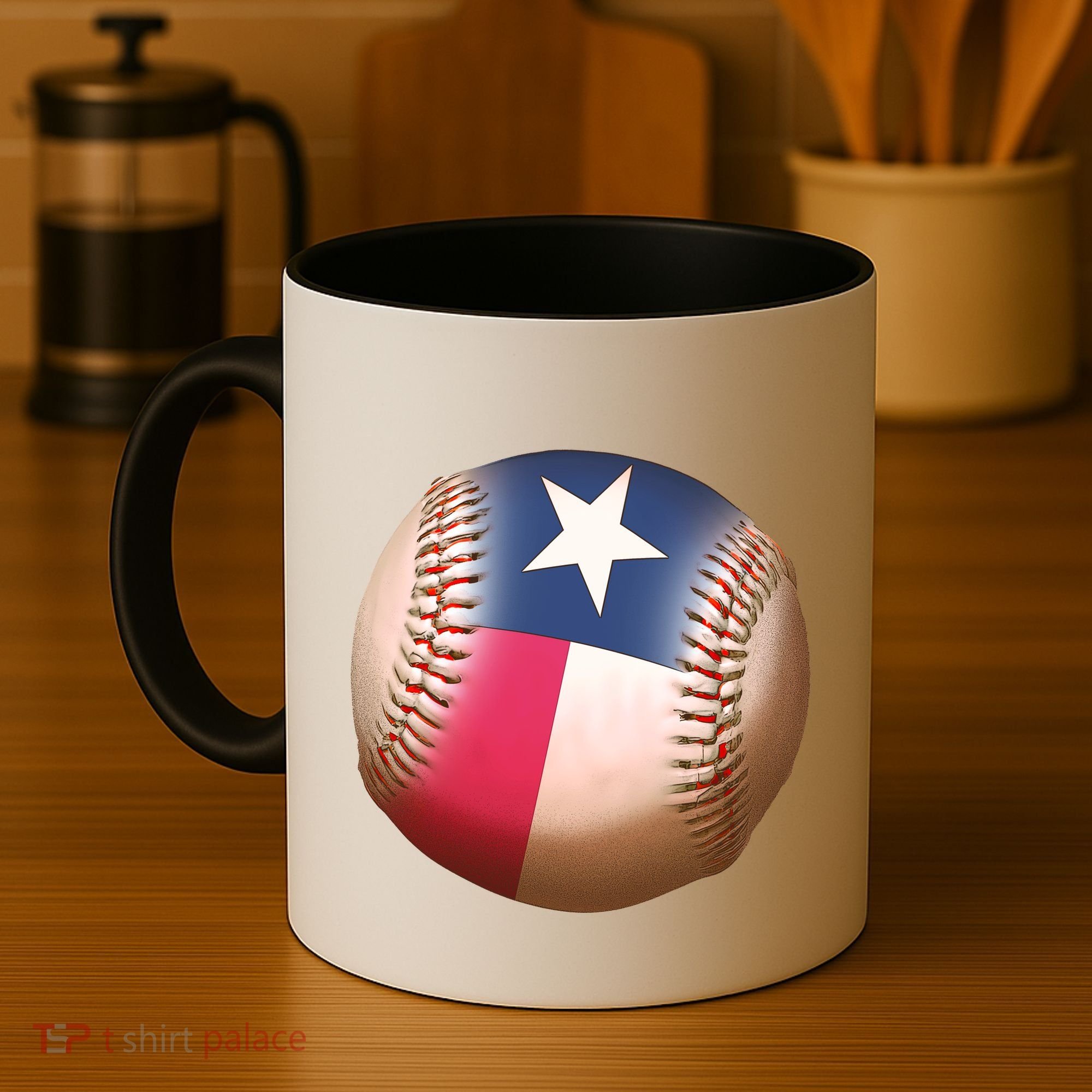 Texas State Flag Baseball Fan Coffee Mug