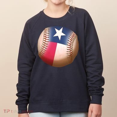 Texas State Flag Baseball Fan Women's Sweatshirt