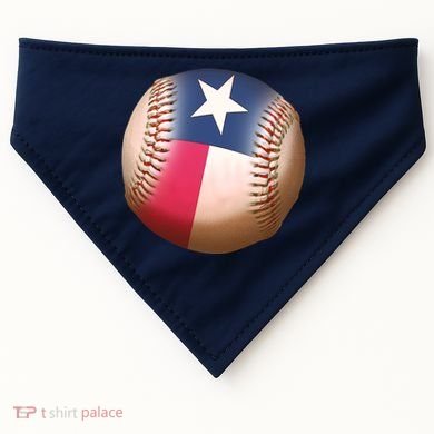 Texas State Flag Baseball Fan USA-Made Doggie Bandana