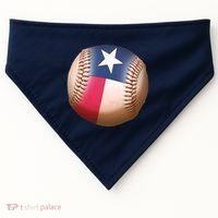 Texas State Flag Baseball Fan USA-Made Doggie Bandana thumb 0