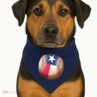 Texas State Flag Baseball Fan USA-Made Doggie Bandana thumb 1