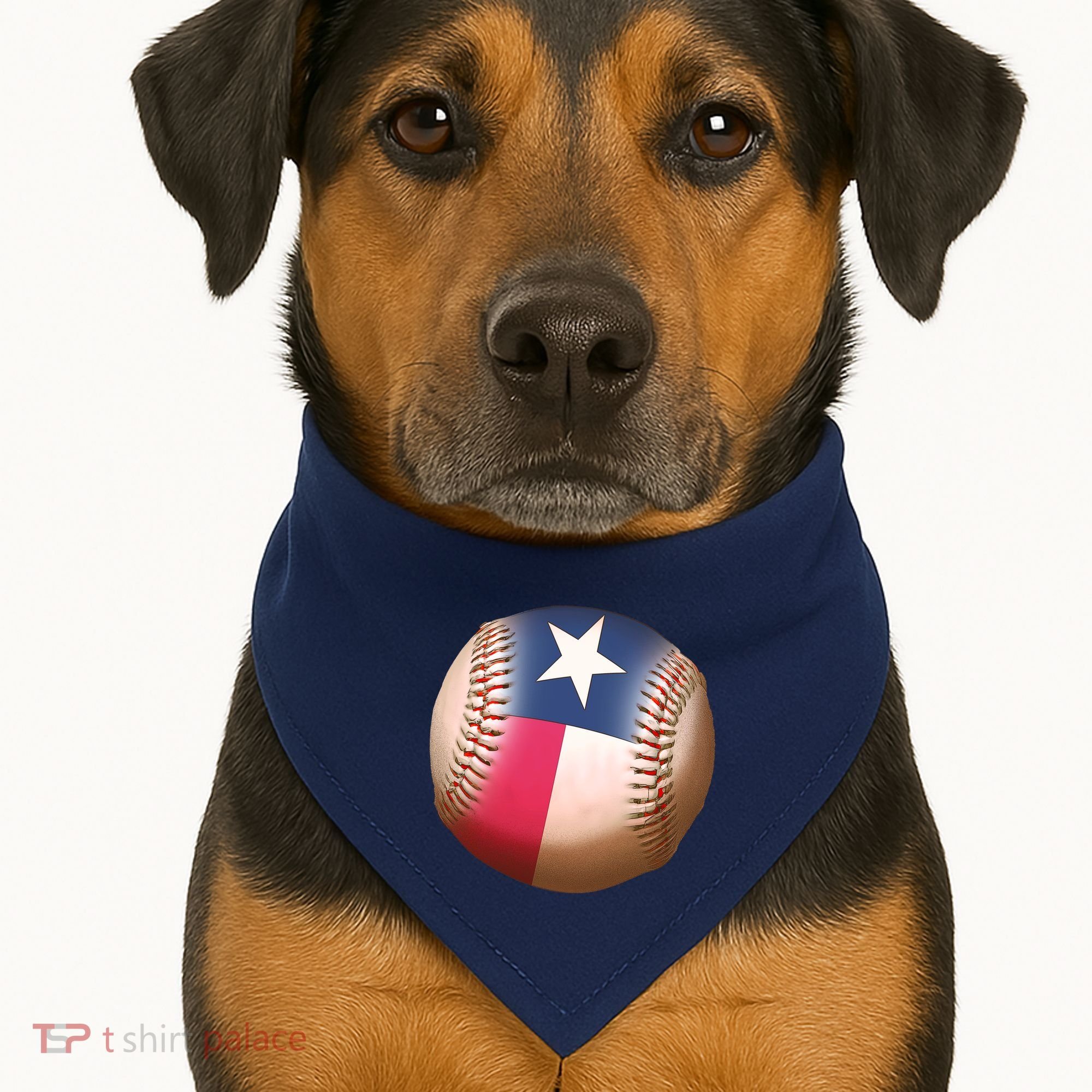 Texas State Flag Baseball Fan USA-Made Doggie Bandana