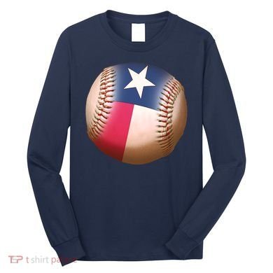 Texas State Flag Baseball Fan Long Sleeve Shirt