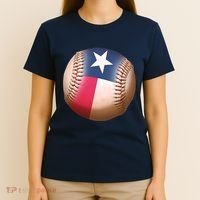 Texas State Flag Baseball Fan T-Shirt thumb 4