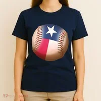 Texas State Flag Baseball Fan T-Shirt thumb 4