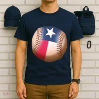 Texas State Flag Baseball Fan T-Shirt thumb 6
