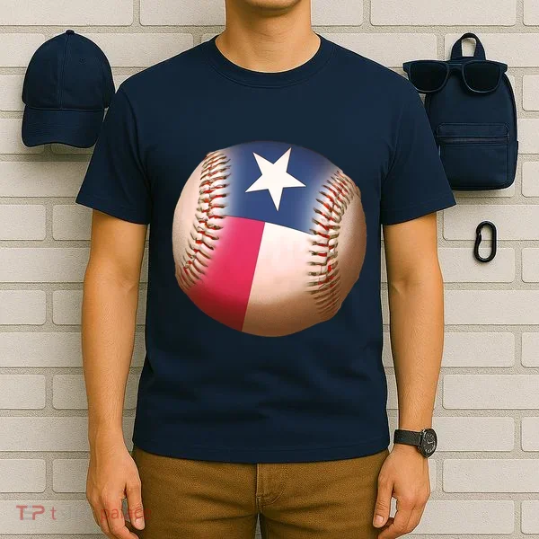 Texas State Flag Baseball Fan T-Shirt