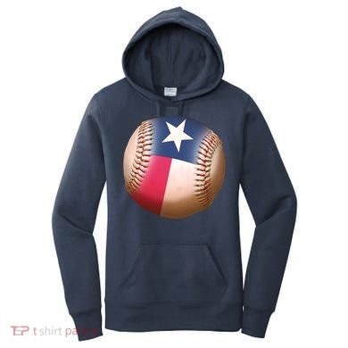 Texas State Flag Baseball Fan Women's Hoodie