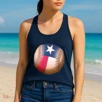 Texas State Flag Baseball Fan Women's Tank Top thumb 2
