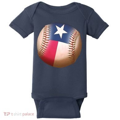 Texas State Flag Baseball Fan Baby Bodysuit